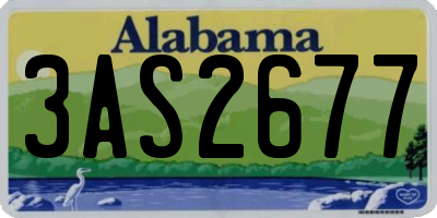 AL license plate 3AS2677