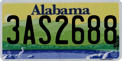 AL license plate 3AS2688