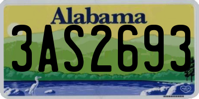 AL license plate 3AS2693