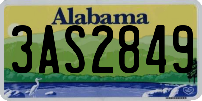 AL license plate 3AS2849