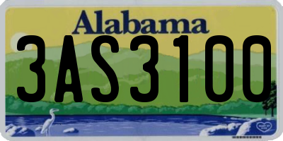 AL license plate 3AS3100