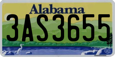 AL license plate 3AS3655