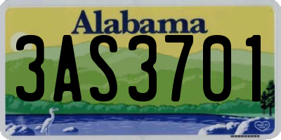 AL license plate 3AS3701