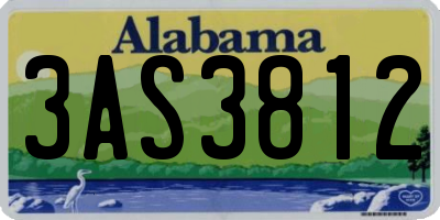 AL license plate 3AS3812