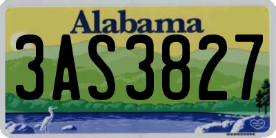 AL license plate 3AS3827