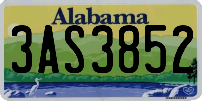 AL license plate 3AS3852