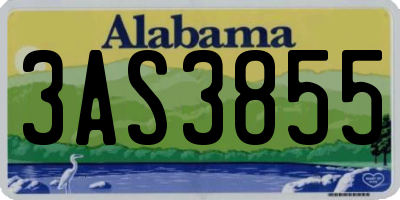AL license plate 3AS3855