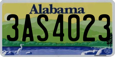 AL license plate 3AS4023