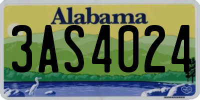 AL license plate 3AS4024