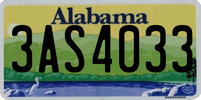 AL license plate 3AS4033