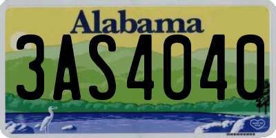 AL license plate 3AS4040