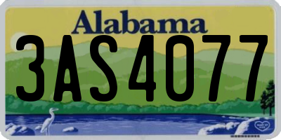 AL license plate 3AS4077