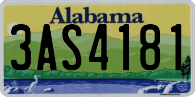AL license plate 3AS4181