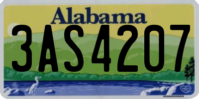 AL license plate 3AS4207