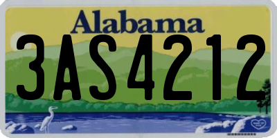 AL license plate 3AS4212
