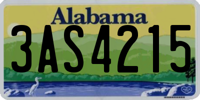AL license plate 3AS4215
