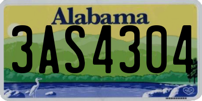 AL license plate 3AS4304