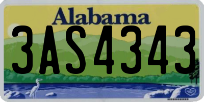 AL license plate 3AS4343