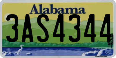 AL license plate 3AS4344