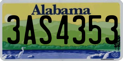 AL license plate 3AS4353