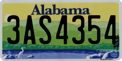 AL license plate 3AS4354