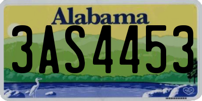 AL license plate 3AS4453