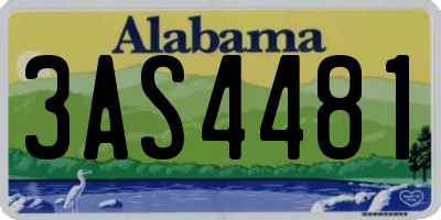 AL license plate 3AS4481
