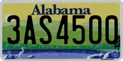 AL license plate 3AS4500
