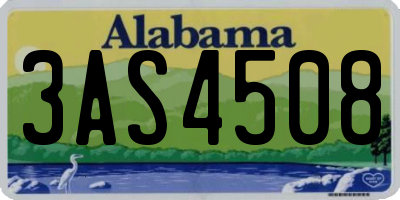 AL license plate 3AS4508