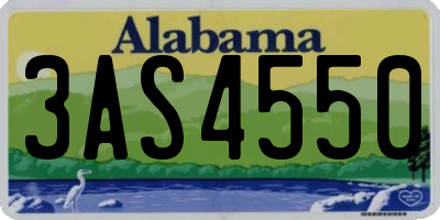 AL license plate 3AS4550