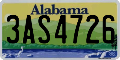 AL license plate 3AS4726