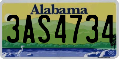 AL license plate 3AS4734