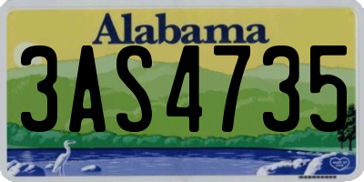 AL license plate 3AS4735
