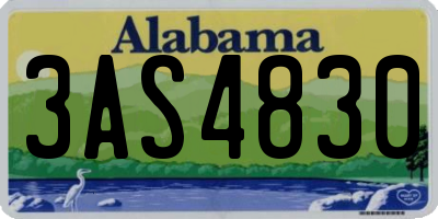 AL license plate 3AS4830