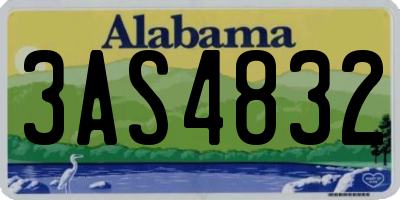 AL license plate 3AS4832