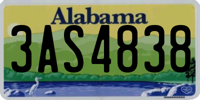 AL license plate 3AS4838