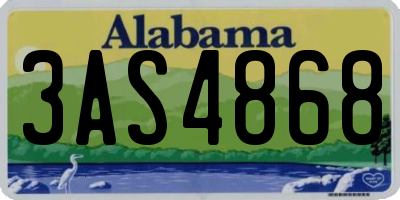 AL license plate 3AS4868