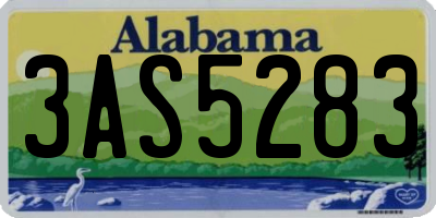 AL license plate 3AS5283