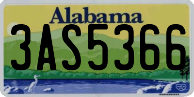 AL license plate 3AS5366