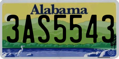 AL license plate 3AS5543