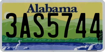 AL license plate 3AS5744