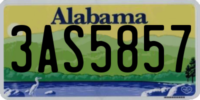 AL license plate 3AS5857