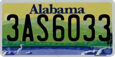 AL license plate 3AS6033