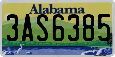 AL license plate 3AS6385