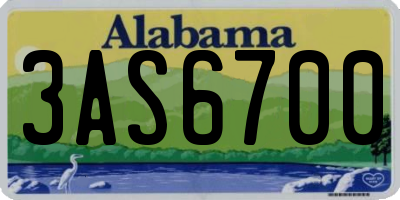AL license plate 3AS6700