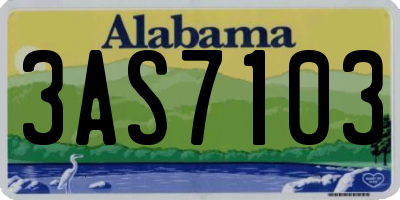 AL license plate 3AS7103