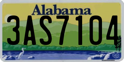AL license plate 3AS7104