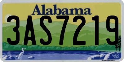 AL license plate 3AS7219