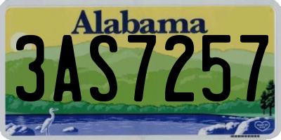 AL license plate 3AS7257
