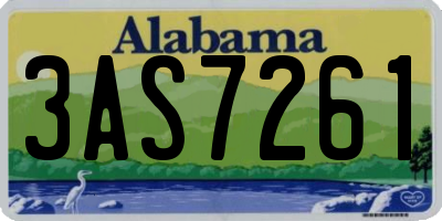 AL license plate 3AS7261